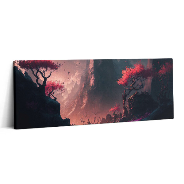 Fotoobraz canvas 125x50 Magiczny las i góry