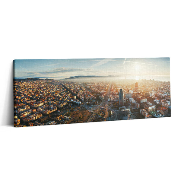 Obraz canvas 125x50 Panorama miasta Barcelona