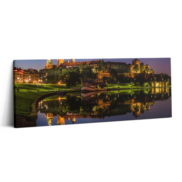 Obraz canvas 125x50 Wawel nocą w Wiśle