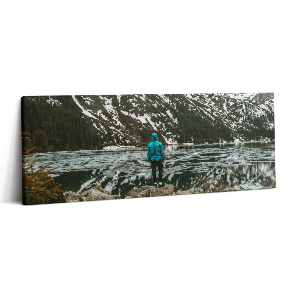 Foto obraz na płótnie 125x50 Jezioro Morskie Oko zimą