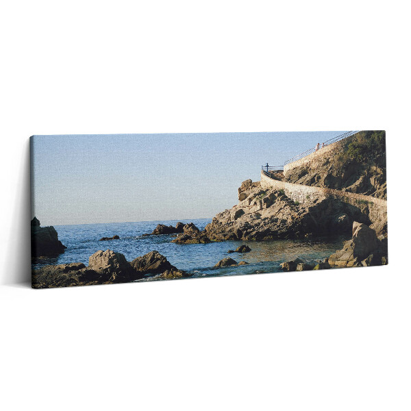 Foto obraz na płótnie 125x50 Plaża na wybrzeżu Costa Brava