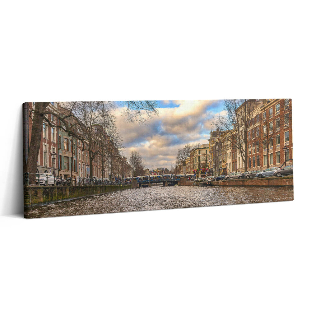 Foto obraz na płótnie 125x50 Kanał w Rotterdamie