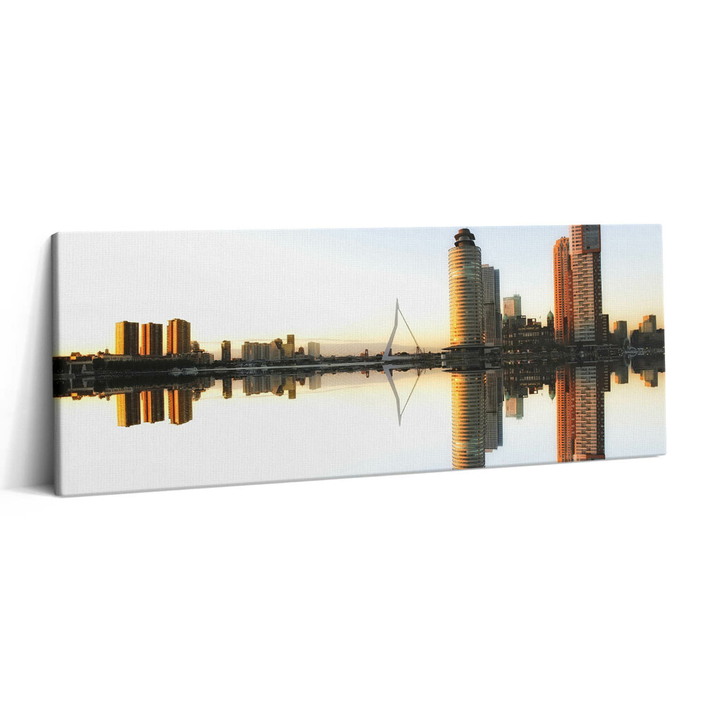 Fotoobraz canvas 125x50 Miasto nad rzeką