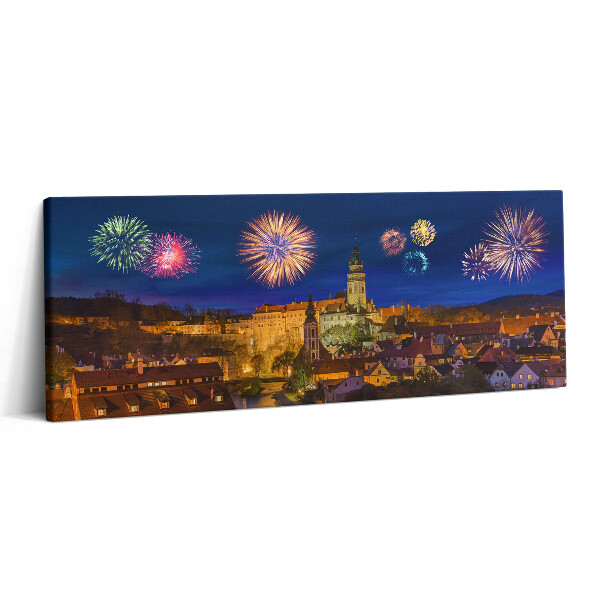 Obraz canvas 125x50 Fajerwerki Krumlov Czechy