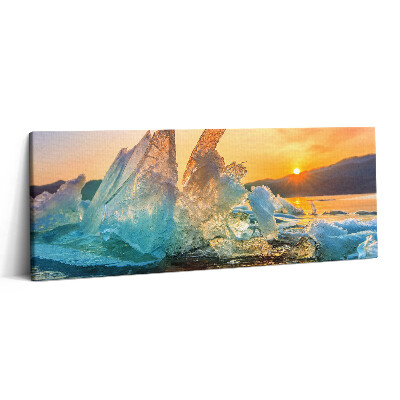 Obraz canvas 125x50 Kawałek lodu o wschodzie słońca