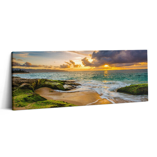 Obraz canvas 125x50 Plaża o zachodzie słońca