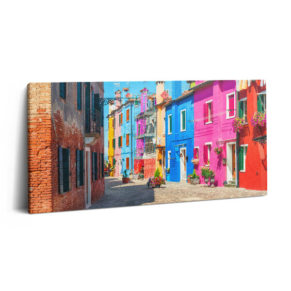 Obraz canvas 140x70 Kolorowa dzielnica wyspy Burano