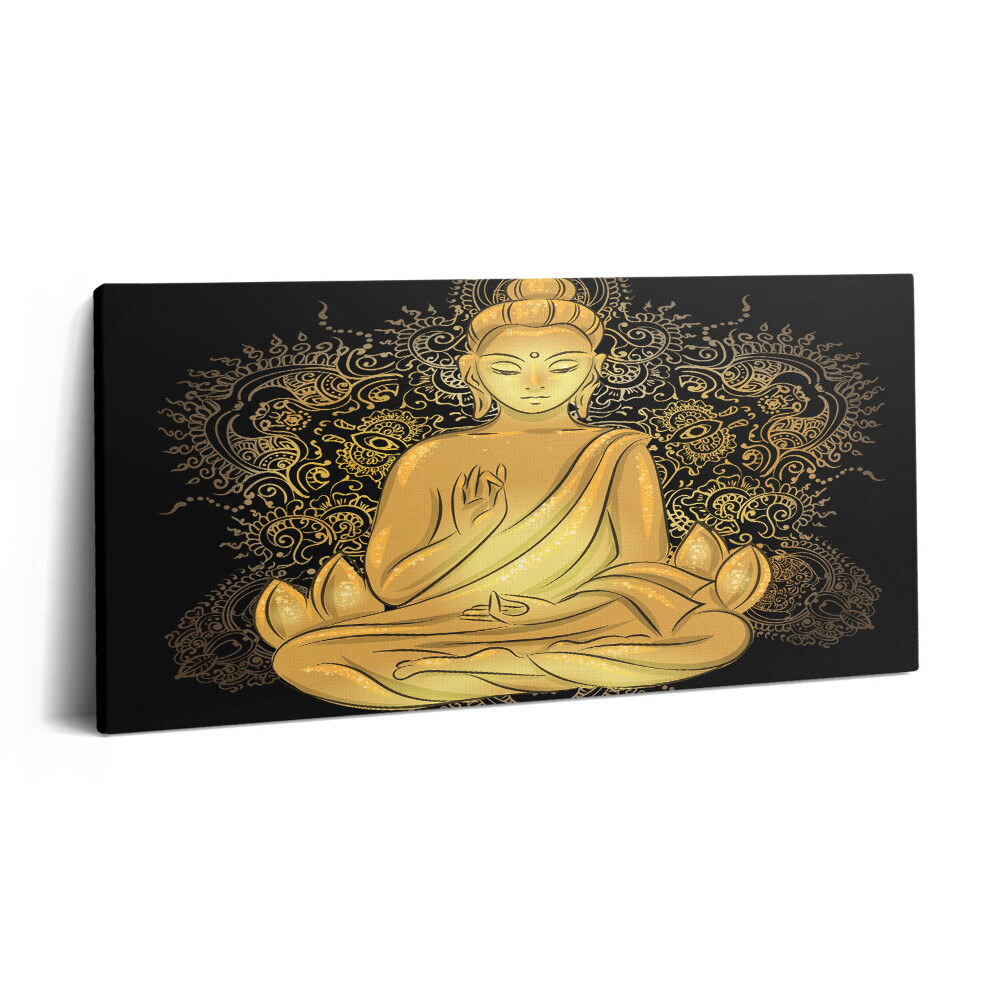 Obraz canvas 140x70 Złoty Budda Zen