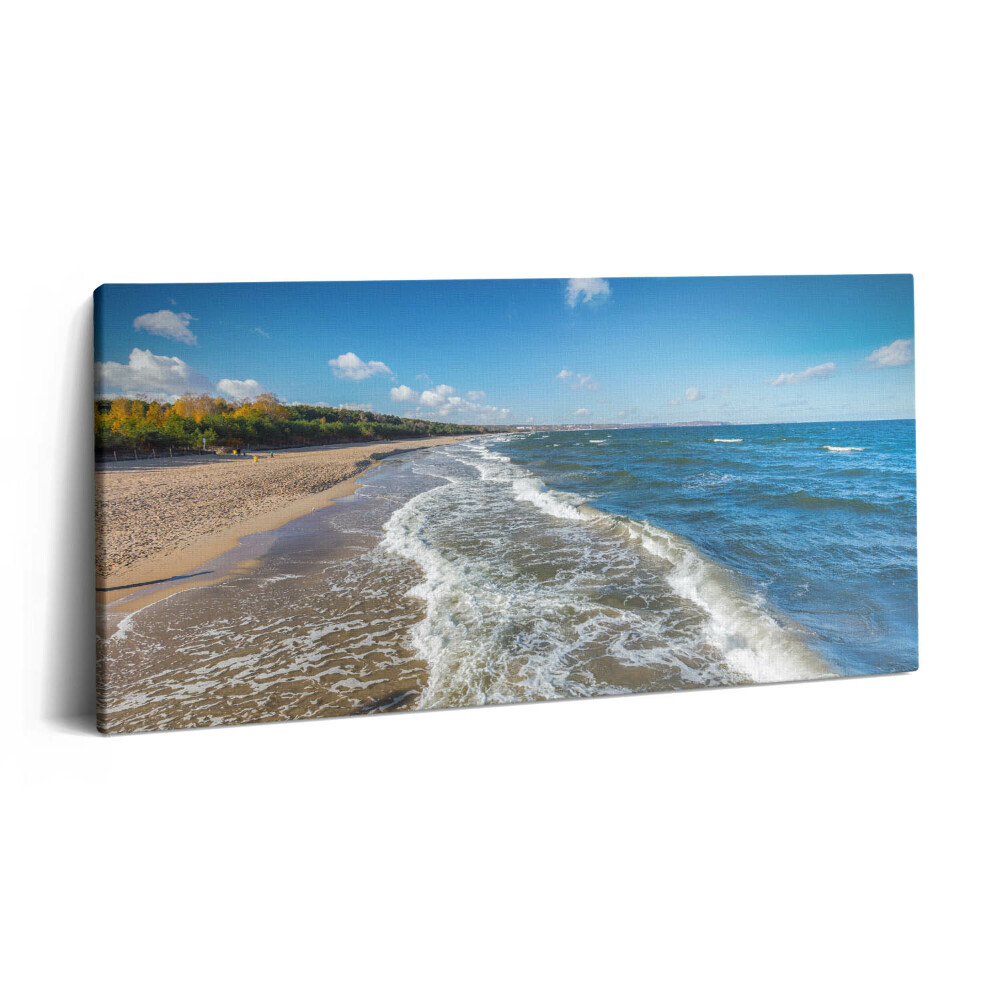 Obraz canvas 140x70 Brzeg plaży i fale morskie