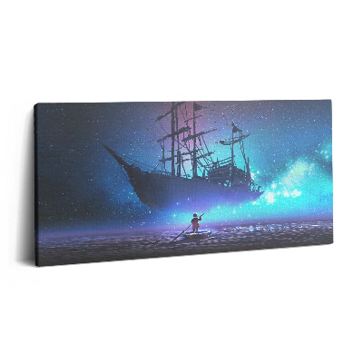 Foto obraz na płótnie 140x70 Żaglowiec fantasy