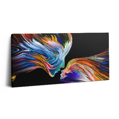 Fotoobraz canvas 140x70 Kolorowe abstrakcyjne ludzkie twarze
