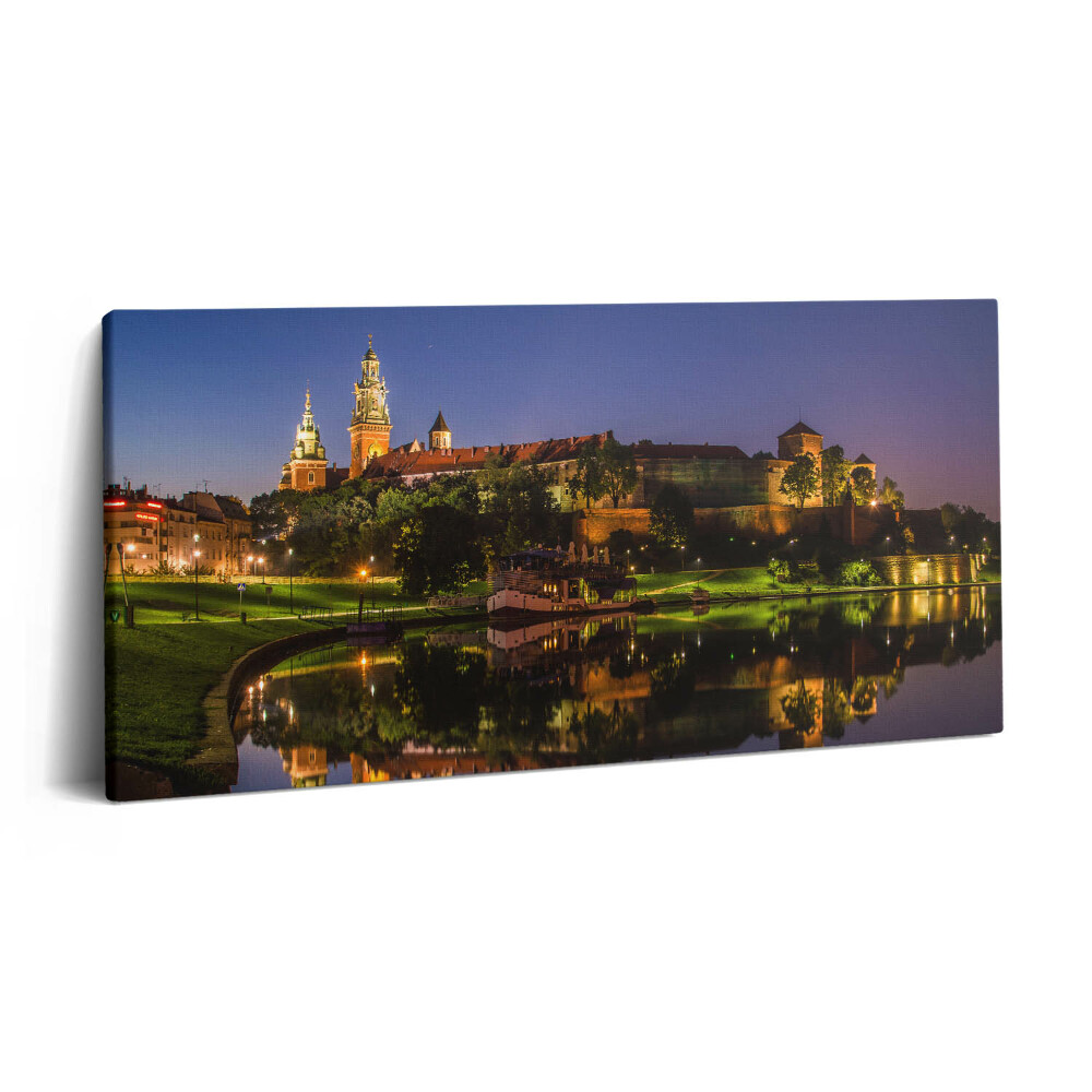 Obraz canvas 140x70 Wawel nocą w Wiśle