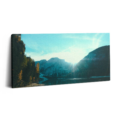 Foto obraz na płótnie 140x70 Góra i rzeka w Polsce