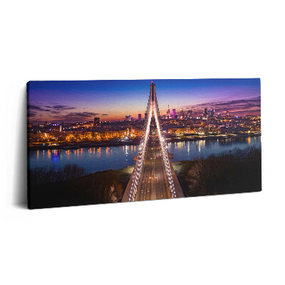 Fotoobraz canvas 140x70 Most i miasto wieczorem