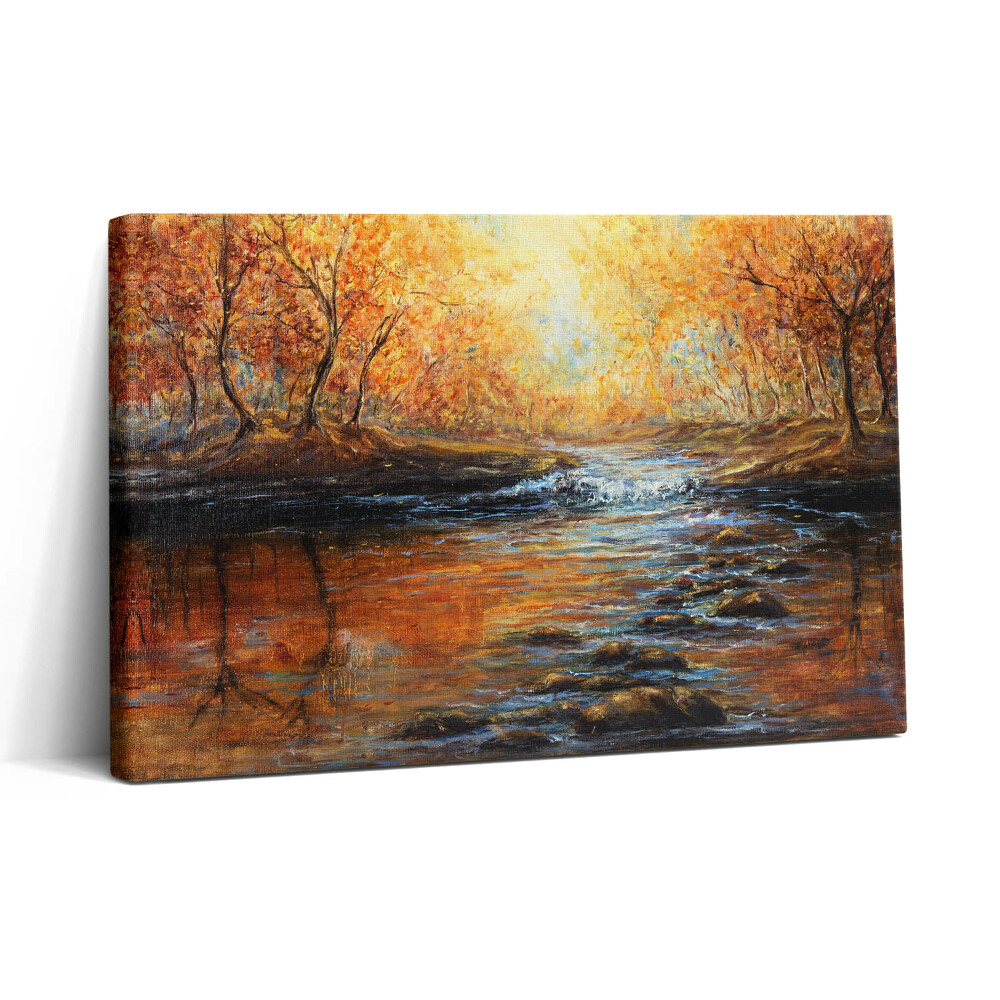 Obraz canvas 30x20 Jesienny las malowany farbami