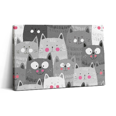 Obraz canvas 30x20 Wzór z kotami