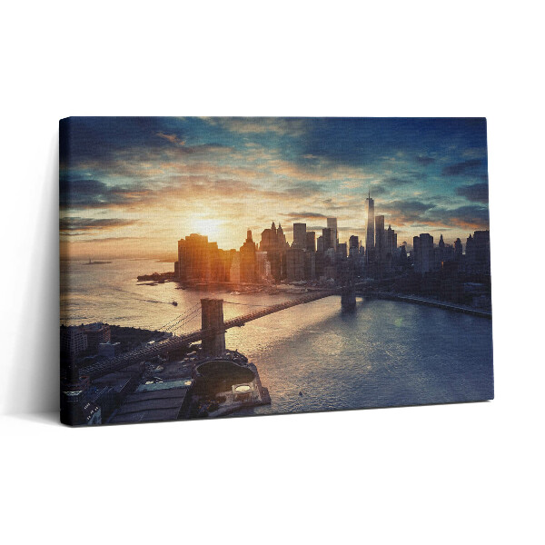 Foto obraz canvas 30x20 Nowy Jork Manhattan i zachód słońca