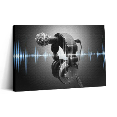 Nowoczesny obraz na płótnie 30x20 Mikrofon i słuchawki