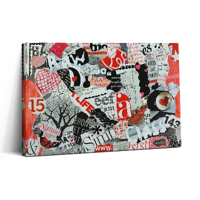 Foto obraz canvas 30x20 Moodboard z sercami