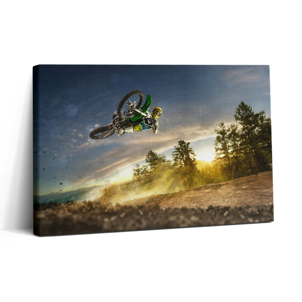 Obraz canvas 30x20 Motocross i las