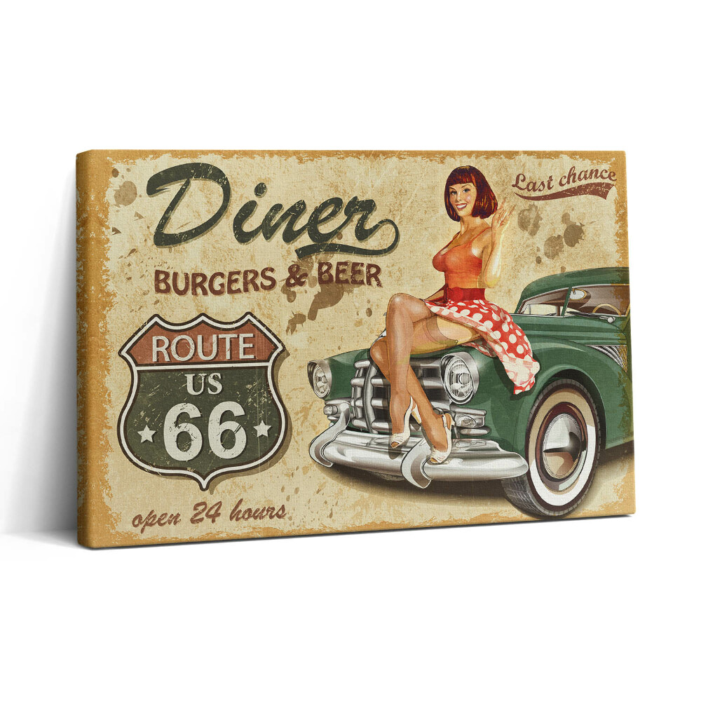 Obraz canvas 30x20 Vintage plakat Route 66