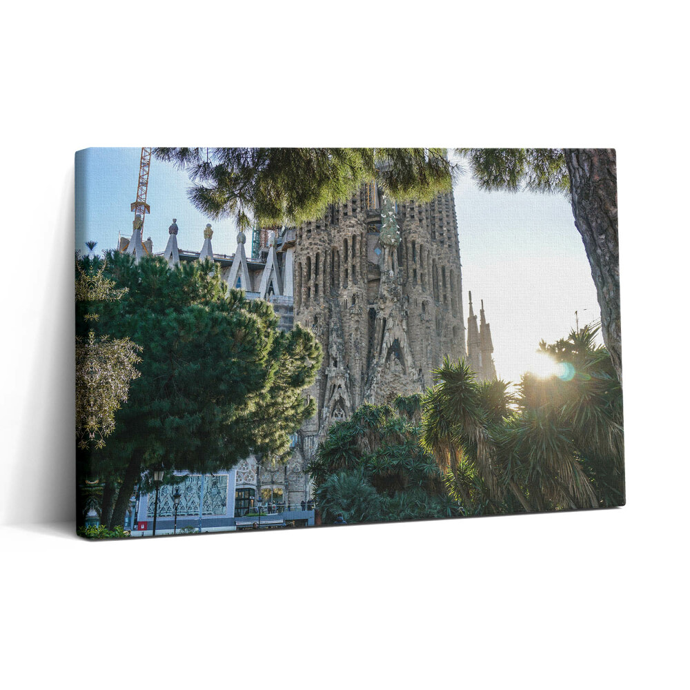 Foto obraz na płótnie 30x20 Park Sagrada Familia w Barcelonie