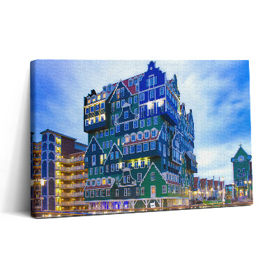 Obraz canvas 30x20 Kolorowy dom w Amsterdamie