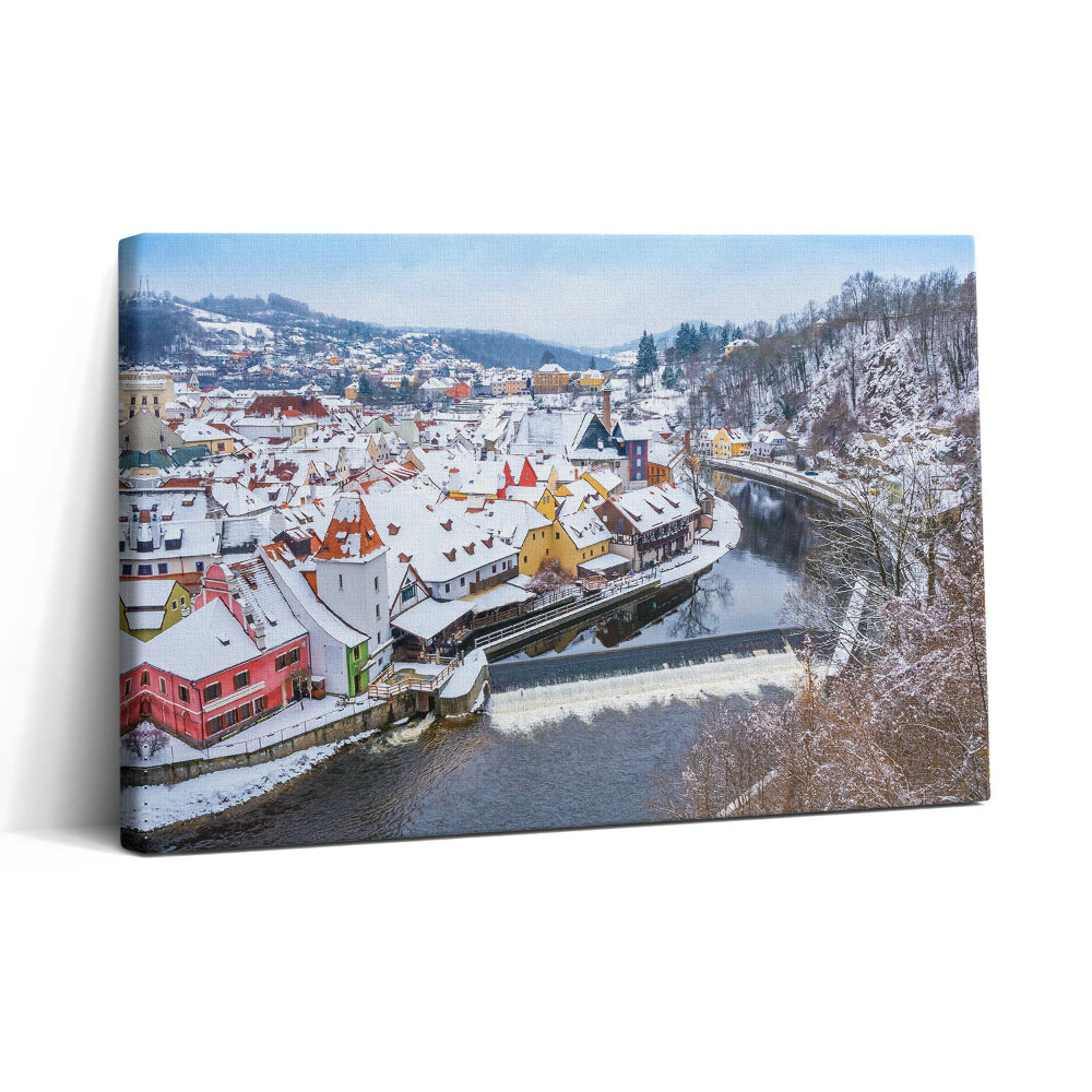 Obraz na płótnie 30x20 Panorama miasta Krumlov zimą