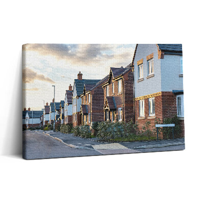Obraz canvas 30x20 Domy w Anglii o zachodzie słońca