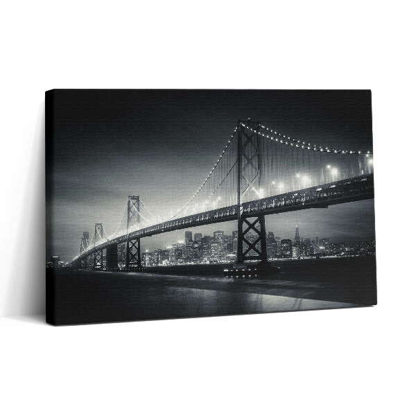 Foto obraz canvas 30x20 Most San Francisco w nocy