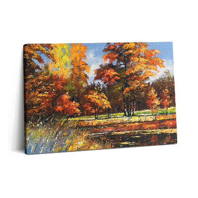 Obraz canvas 60x40 Malowana jesień i rzeka