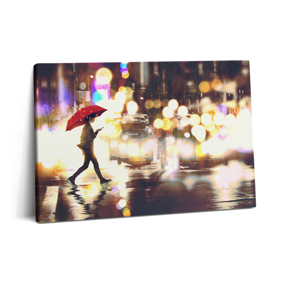 Obraz canvas 60x40 Ilustracja anime Rain Street