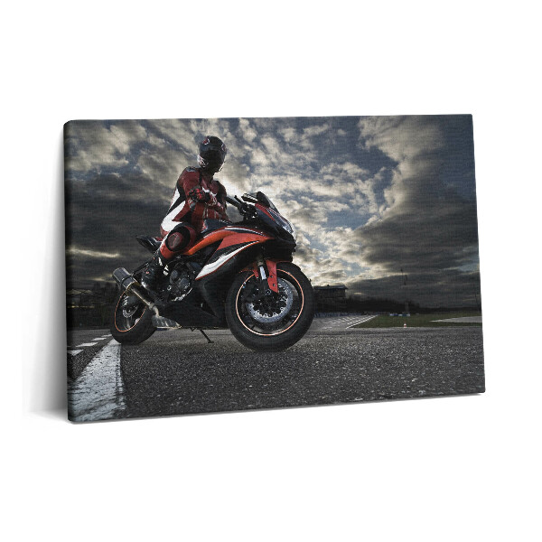 Obraz canvas 60x40 Człowiek na motocyklu