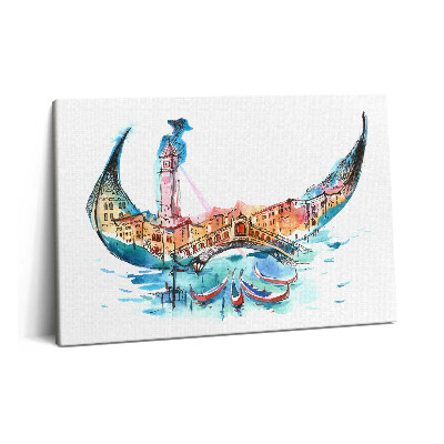 Obraz canvas 60x40 Podsumowanie – włoskie gondole w Wenecji