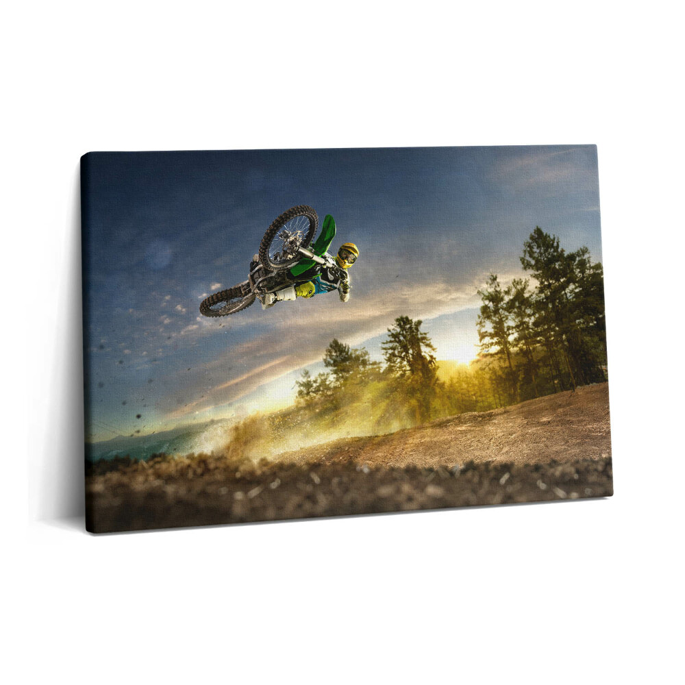 Obraz canvas 60x40 Motocross i las