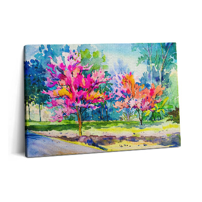 Obraz canvas 60x40 Streszczenie kolorowe drzewa