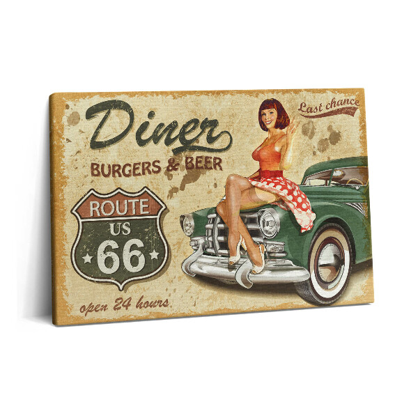 Obraz canvas 60x40 Vintage plakat Route 66