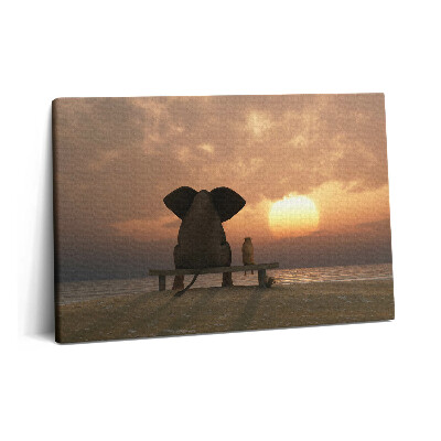 Obraz canvas 60x40 Zwierzęta i zachód słońca