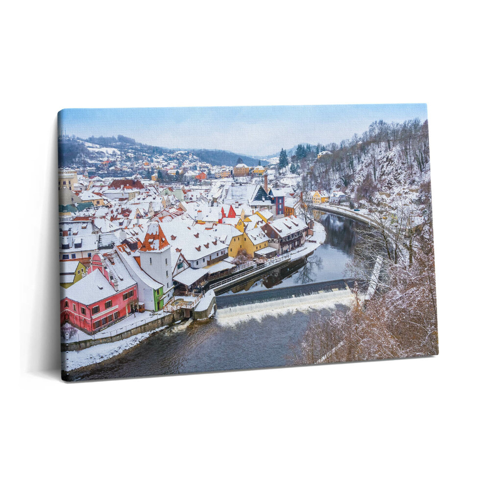 Obraz canvas 60x40 Panorama miasta Krumlov zimą