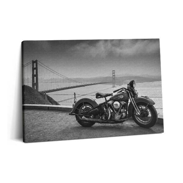 Obraz canvas 60x40 Motocykl i most Golden Gate