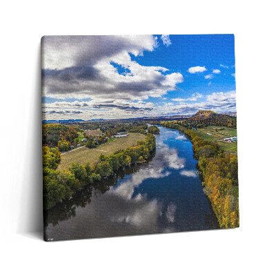 Foto-obraz canvas 60x60 Odbicie nieba w rzece