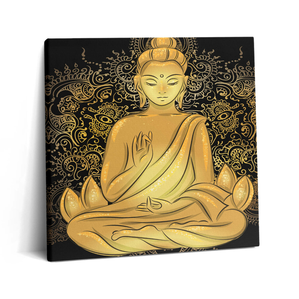 Obraz canvas 60x60 Złoty Budda Zen