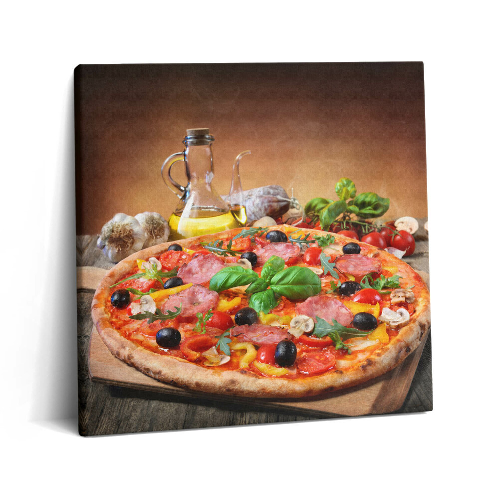 Foto obraz ze zdjęcia 60x60 Włoska pizza z oliwą z oliwek