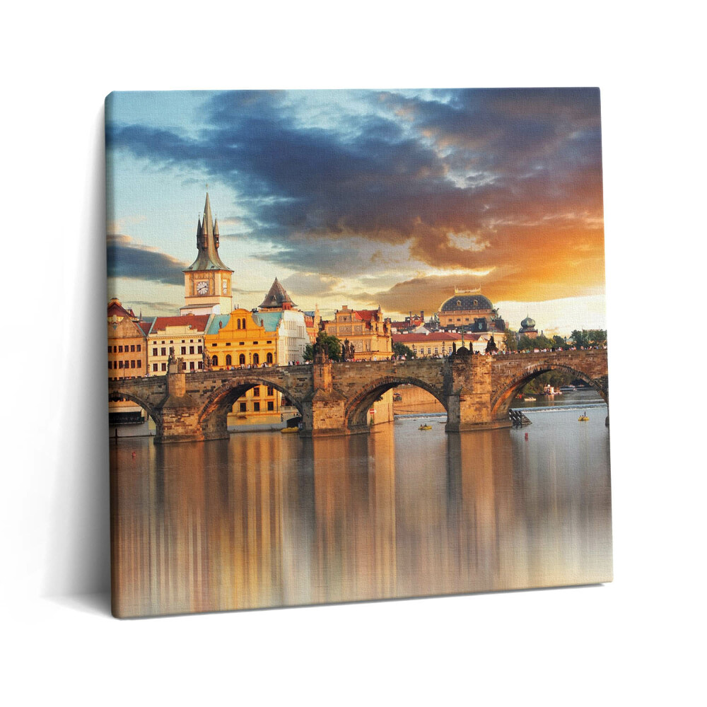 Obraz canvas 60x60 Panorama miasta i mostu