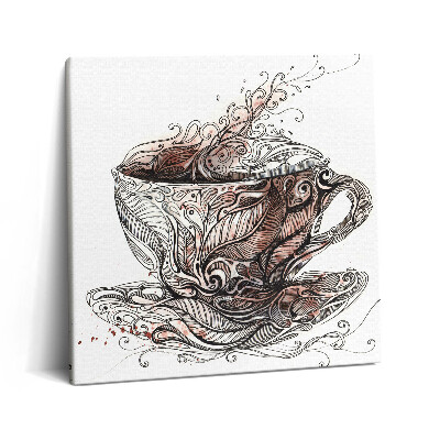 Obraz canvas 60x60 filiżanka kawy