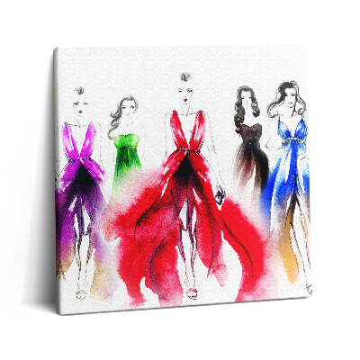 Foto obraz ze zdjęcia 60x60 Kobiety w kolorowych sukienkach