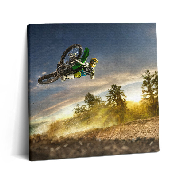 Obraz canvas 60x60 Motocross i las