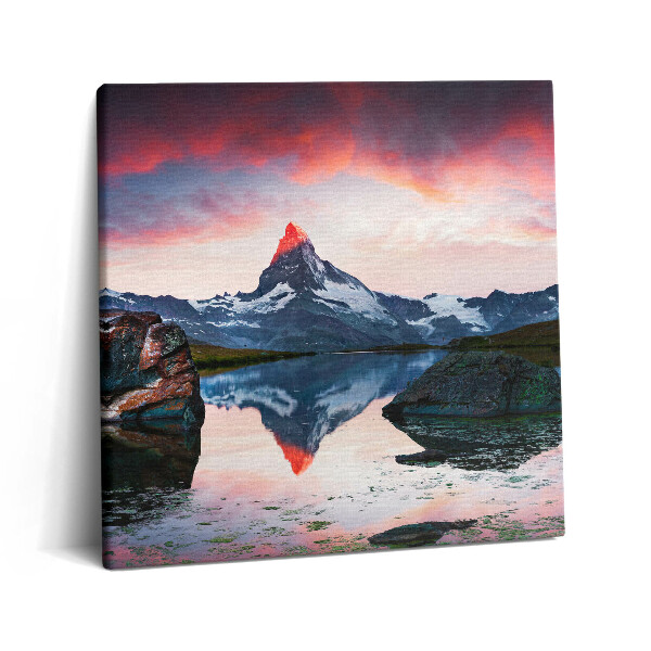 Obraz canvas 60x60 Jezioro Stellisee Matterhorn