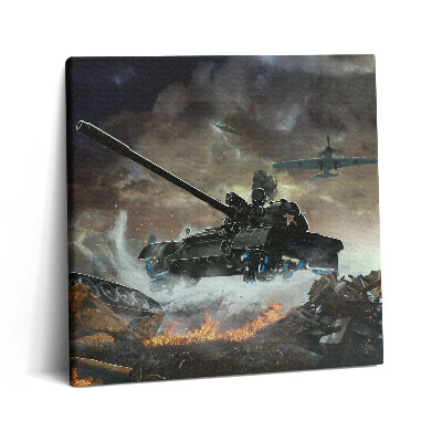 Foto obraz canvas 60x60 Czołg na wojnie