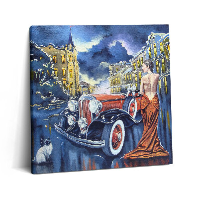 Foto obraz canvas 60x60 Stary samochód retro